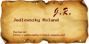 Jedlovszky Roland névjegykártya